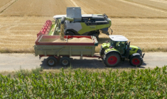 Moissons à Angevillers, dans le département de la Moselle, le 2 juillet 2026. ( AFP / Jean-Christophe VERHAEGEN )
