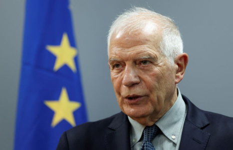 Josep Borrell, responsable de la politique étrangère de l'Union européenne, lors d'une conférence de presse à Beyrouth