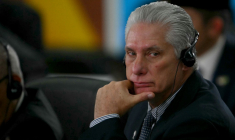 Le président cubain Miguel Díaz-Canel à Rio de Janeiro, au Brésil, le 7 juillet 2025.  ( AFP / MAURO PIMENTEL )