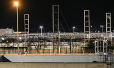 Le site du terminal de Coquelles près de Calais, après la collision entre un minibus et un train de frêt, le 15 octobre 2026 ( AFP / Bernard BARRON )