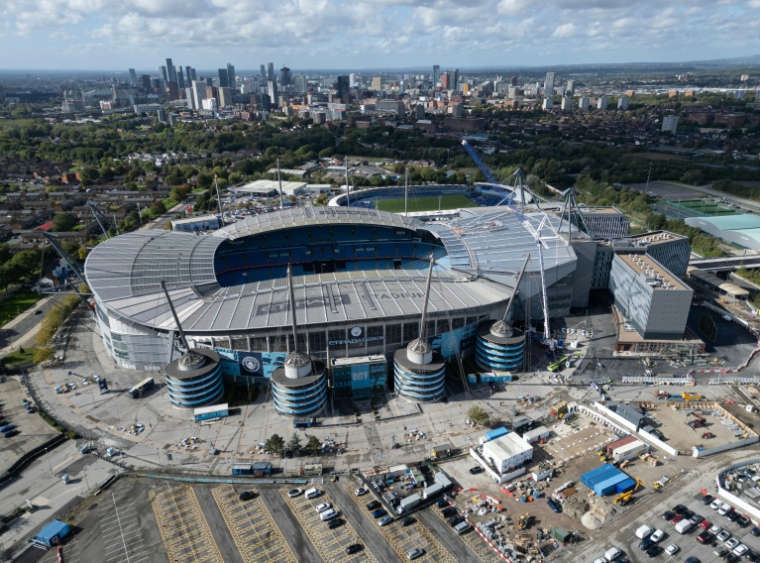L'Etihad Stadium, le stade du club de football de Manchester City, à Manchester, dans le nord-ouest de l'Angleterre, le 30 septembre 2026 ( AFP / Oli SCARFF )