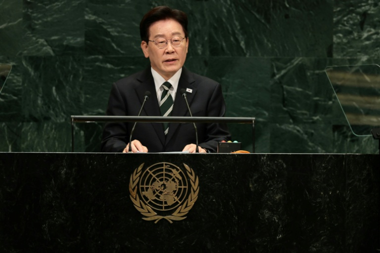 Le président de la Corée du Sud, Lee Jae-myung, s'exprime lors de la 81e session de l'Assemblée générale des Nations unies au siège de l'ONU, à New York, le 22 septembre 2026 ( GETTY IMAGES NORTH AMERICA / Michael M. Santiago )