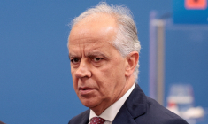 Le ministre italien de l'Intérieur Matteo Piantedosi à la Villa Doria Pamphili, à Rome, Italie