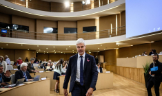 Le président LR de la région Auvergne-Rhône-Alpes Laurent Wauquiez, au siège du conseil régional à Lyon, le 19 octobre.  ( AFP / JEFF PACHOUD )