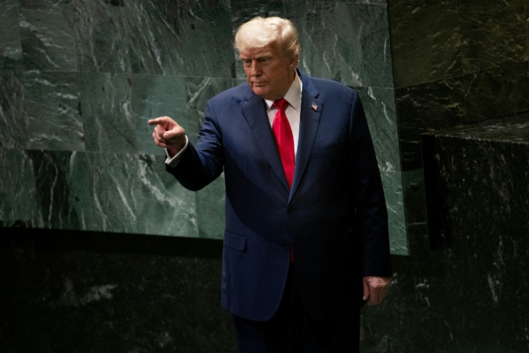 Donald Trump après s'être adressé à l'Assemblée générale de l'ONU, à New York, le 23 septembre 2025 ( AFP / Brendan Smialowski )