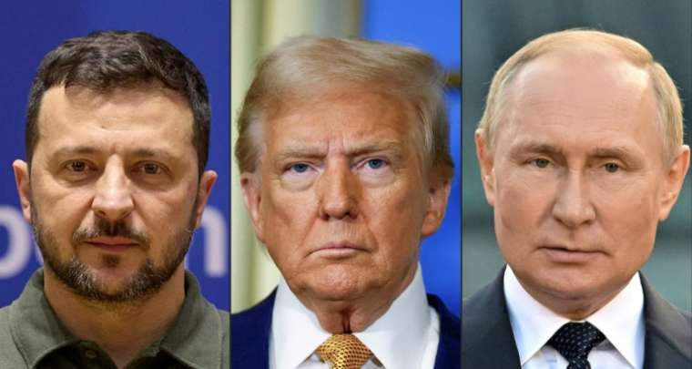 Combo des photos de Volodymir Zelensky, Donald Trump et Vladimir Poutine ( UKRAINIAN PRESIDENTIAL PRESS SERVICE / Handout )