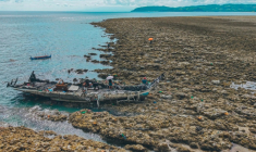 Soulèvement côtier à la suite d'un séisme le long de la réserve marine de Pangyan, à Mindanao, aux Philippines, le 18 juin 2026  ( AFP / Ferdinandh Cabrera )