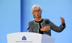 La présidente de la BCE, Christine Lagarde, au siège de la BCE à Francfort