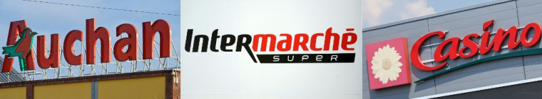 Casino, en grande difficulté financière, prévoit de vendre 313 magasins, soit "la quasi-totalité d(e son) périmètre", à ses concurrents Auchan et Intermarché. Le broupe assure que "l'ensemble des salariés des magasins transférés seront repris".  ( AFP / DENIS CHARLET )