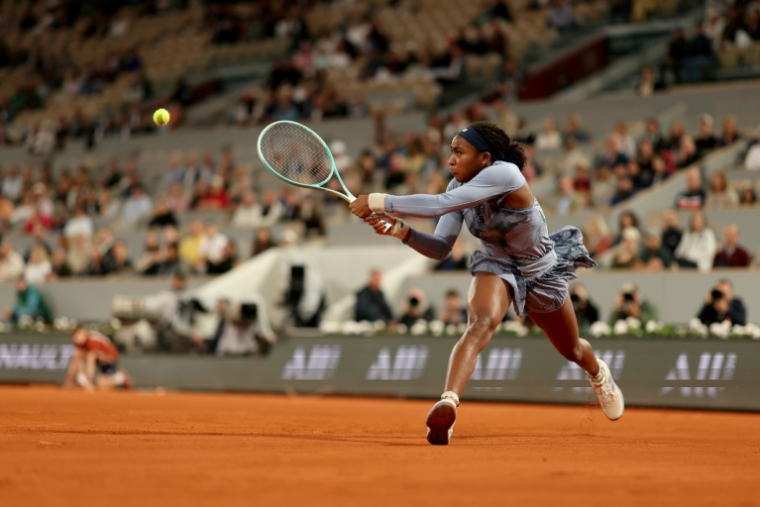 L'Américaine Coco Gauff, N.2 mondiale, en quarts de finale de Roland-Garros contre sa compatriote Madison Keys le 4 juin 2025 à Paris ( AFP / ALAIN JOCARD )