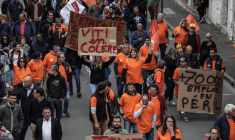 Une manifestation de viticulteurs à Cognac, le 17 septembre 2024. ( AFP / THIBAUD MORITZ )