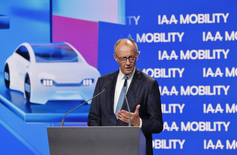 Friedrich Merz à Munich, en Allemagne, le 9 septembre 2025. ( AFP / ALEXANDRA BEIER )