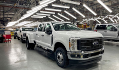 Photo d'archives des camions Ford Super Duty à l'usine d'assemblage de Kentucky Truck à Louisville aux Etats-Unis