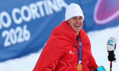 Jeux Olympiques de Milano Cortina 2026 - Ski alpin - Cérémonie de victoire du Super-G masculin