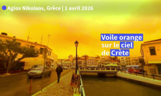 En Crète, une tempête de poussière africaine teinte le ciel en orange