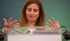 Marine Tondelier, le 22 août 2024, à Tours ( AFP / GUILLAUME SOUVANT )