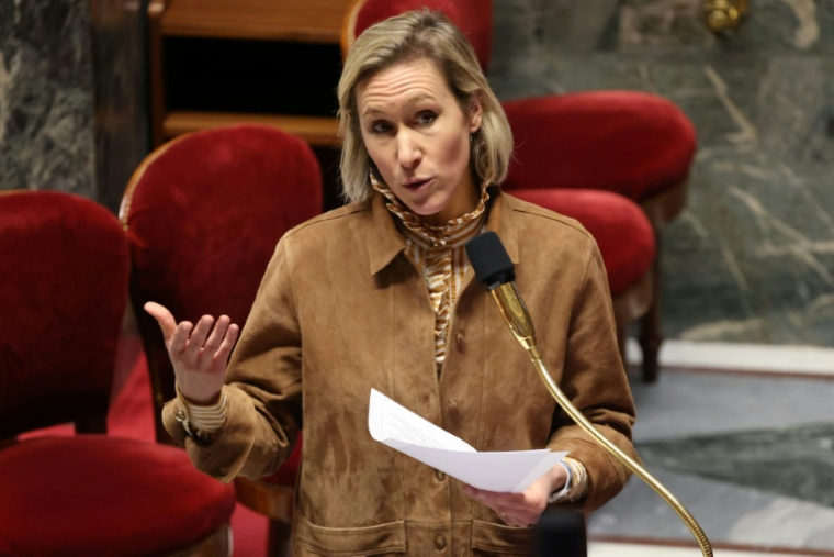 Laure Miller, députée du groupe Ensemble pour la République, s'exprime lors d'un débat parlementaire à l'Assemblée nationale, à Paris, le 26 janvier 2026 ( AFP / Ludovic MARIN )