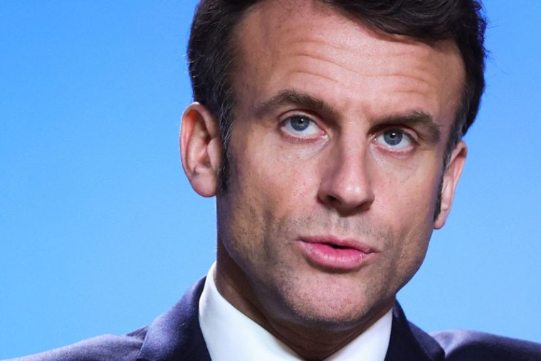 Le président français Emmanuel Macron lors d'une conférence de presse à Bruxelles, Belgique