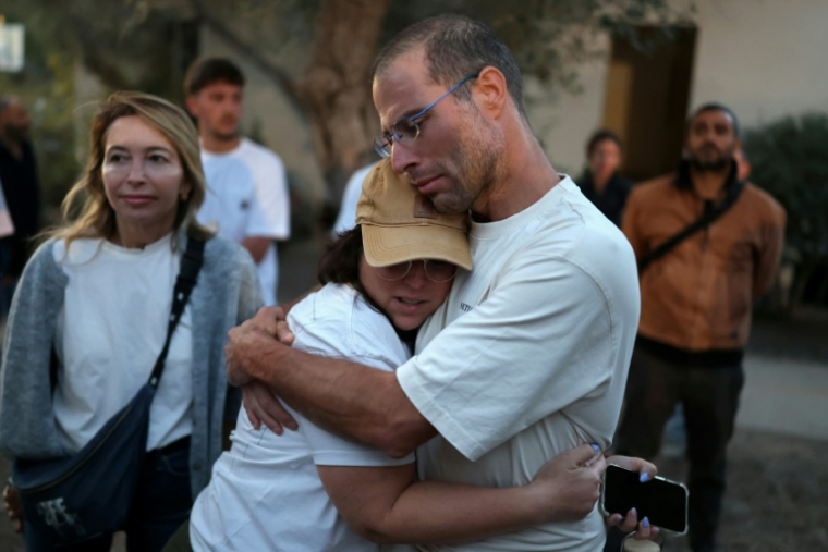 Cérémonie de commémoration de l'attaque du 7-Octobre au Kibboutz Kfar Aza, dans le sud d'Israël, le 7 octobre 2026 ( AFP / Ilia YEFIMOVICH )