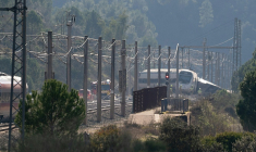 Un des deux trains qui ont déraillé à Adamuz, en Espagne, le 19 janvier 2026 ( AFP / JORGE GUERRERO )