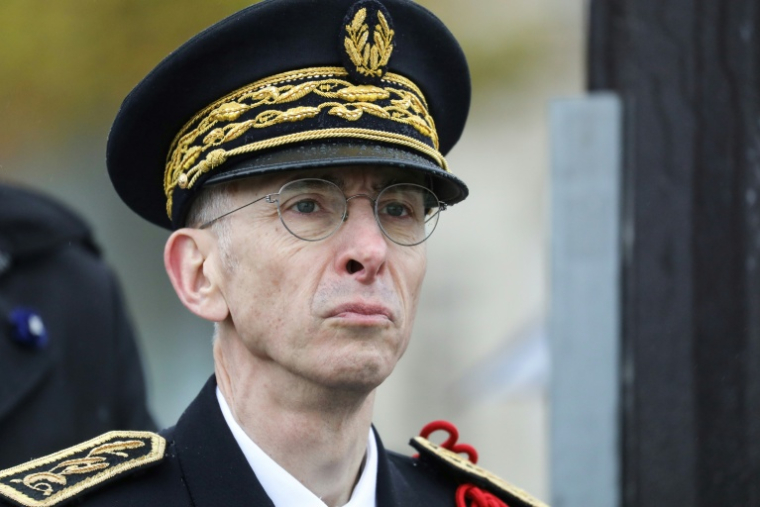 Didier Lallement, alors préfet de police de Paris, lors d'une cérémonie de commémoration le 11 novembre 2019 à Paris ( POOL / ludovic MARIN )