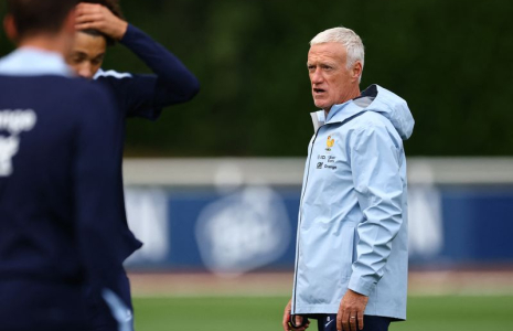 Didier Deschamps pendant l'entraînement
