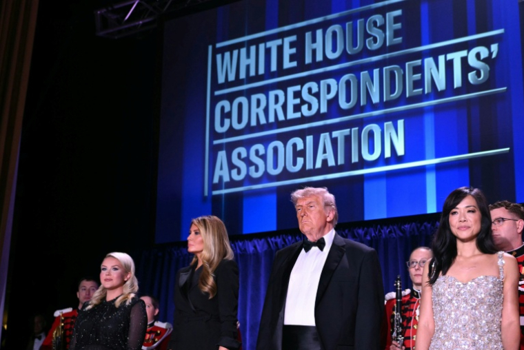 President Donald Trump is due to speak at the re-run of the White House Correspondents' Dinner  ( AFP / Mandel NGAN )