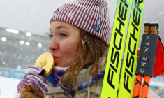 Biathlon - Cérémonie de remise des prix du départ groupé féminin 12,5 km