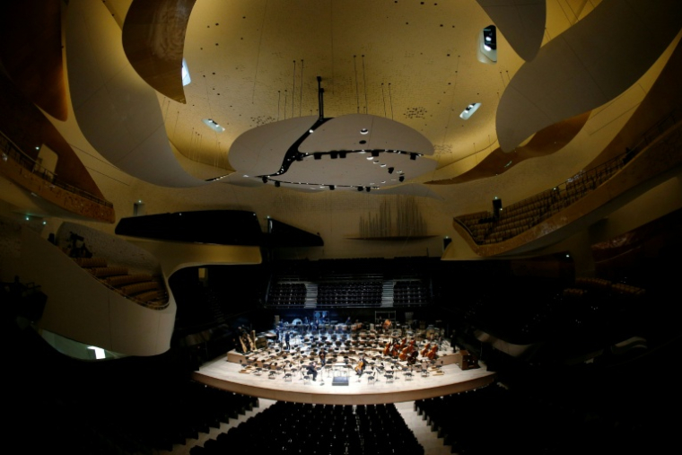 L'intérieur de la salle de concert de la Philharmonie de Paris, le 14 janvier 2015 ( AFP / FRANCOIS GUILLOT )