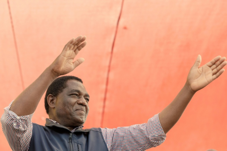 Le président zambien, Hakainde Hichilema, à Lusaka le 11 août 2026 ( AFP / GIANLUIGI GUERCIA )