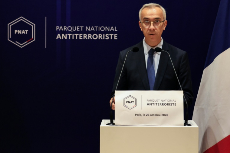 Le procureur de la République antiterroriste Olivier Christen, le 26 octobre 2026 à Paris  ( AFP / Ludovic MARIN )