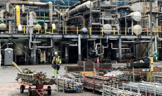 Photo d'archives d'un employé de l'usine d'ammoniac de Yara à Porsgrunn