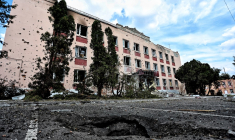Un bâtiment dans la ville de Soudja, en Russie, le 16 août 2024. (illustration) ( AFP / YAN DOBRONOSOV )