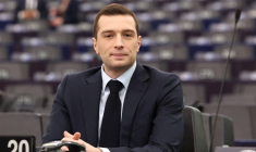 Jordan Bardella à Strasbourg, le 12 mars 2024. ( AFP / FREDERICK FLORIN )
