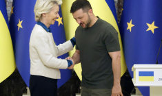 Ursula von der Leyen et Volodymyr Zelensky, à Kiev, le 20 septembre 2024 ( AFP / ANATOLII STEPANOV )
