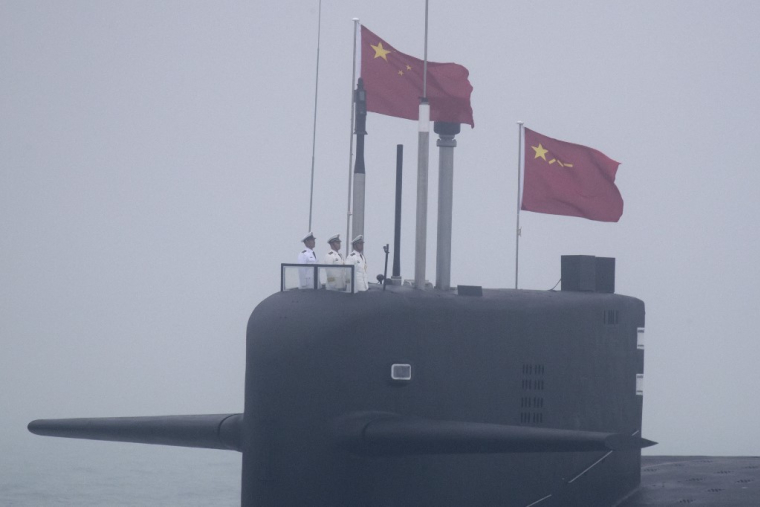 Un sous-marin nucléaire 094A Classe Jin de la marine chinoise, près de Qingdao, en 2019 (illustration) ( POOL / MARK SCHIEFELBEIN )