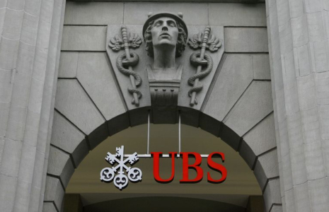 Logo de la banque suisse UBS à Zurich
