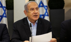 Le Premier ministre israélien Benjamin Netanyahu, au ministère de la Défense, à Tel Aviv