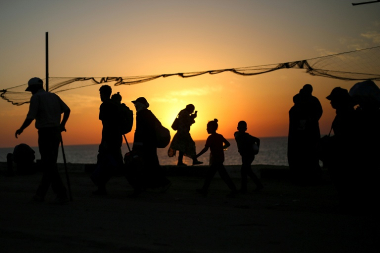 Déplacés palestiniens à Nousseirat, dans le centre de la bande de Gaza, le 23 septembre 2025 ( AFP / Eyad BABA )