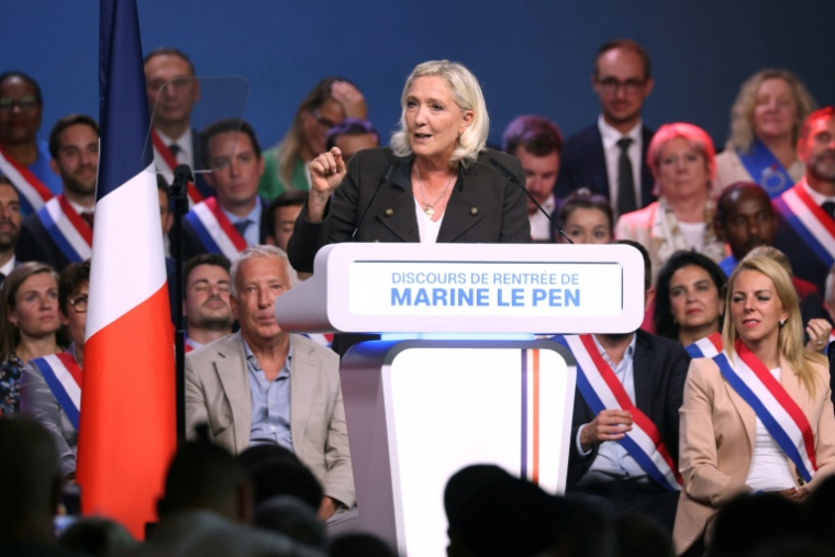 La candidate du Rassemblement national à la présidentielle, Marine Le Pen, le 13 septembre 2026 à Hénin-Beaumont, dans le Pas-de-Calais ( AFP / Thomas SAMSON )