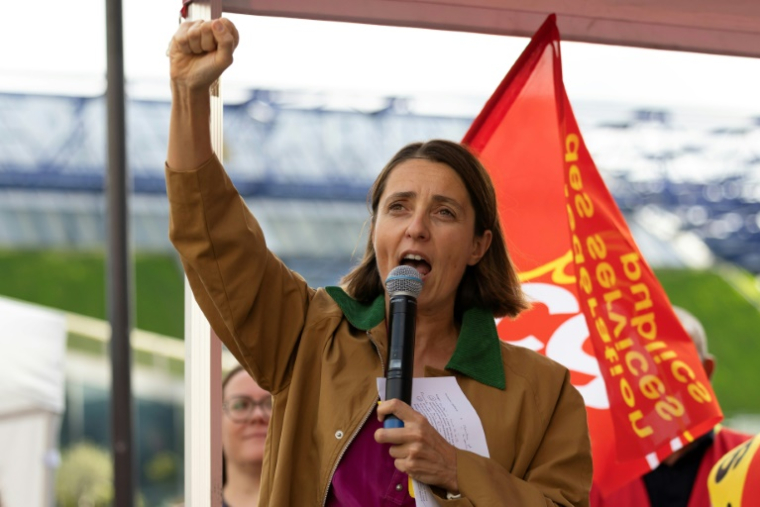 La sécrétaire générale de la CGT, Sophie Binet, le 8 septembre 2026 à Paris ( AFP / Ian LANGSDON )