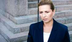 La Première ministre danoise Mette Frederiksen pendant une déclaration à la presse, à Copenhague, le 23 septembre 2025 ( Ritzau Scanpix / Emil Nicolai Helms )