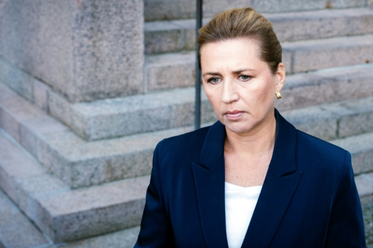 La Première ministre danoise Mette Frederiksen pendant une déclaration à la presse, à Copenhague, le 23 septembre 2025 ( Ritzau Scanpix / Emil Nicolai Helms )