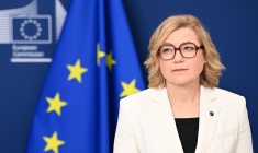La vice-présidente de la Commission éuropéenne chargée du Numérique, Henna Virkkunen, à Bruxelles le 15 avril 2026. ( AFP / NICOLAS TUCAT )