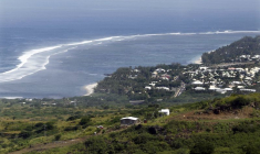 Vue générale de l'île de La Réunion dans l'océan Indien
