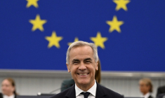 Le Premier ministre canadien Mark Carney lors de son discours devant le Parlement européen à Strasbourg, en France, le 17 septembre 2026 ( AFP / Jean-Christophe VERHAEGEN )