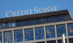 Le logo de la banque Credit Suisse à Genève