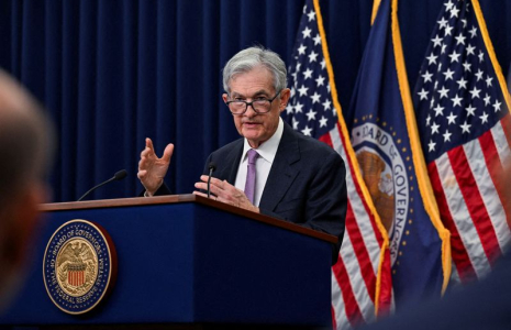 Le président de la Réserve fédérale américaine Jerome Powell s'exprime lors d'une conférence de presse à Washington