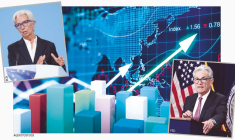 La BCE, présidée par Christine Lagarde, comme la FED, présidée par Jerome Powell, continuent leur politique de resserrement monétaire, en augmentant leurs taux d'intérêt directeurs, pour juguler une inflation trop élevée, autour de 8%. (© Agefotostock)