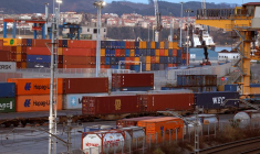 Containers at the CSP Iberian Bilbao Terminal, port of Bilbao